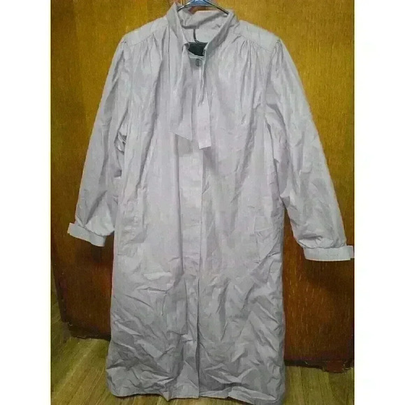 Vtg London Fog Womens Maincoats Trench Coat Sz 14 Light Purple Long - Picture 1 of 10